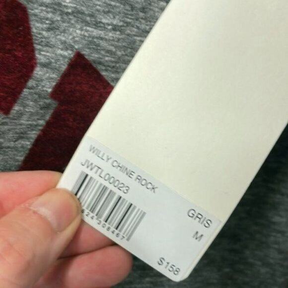 Zadig & Voltaire Flocked Rock Detail Tee Gray M - Picture 5 of 13